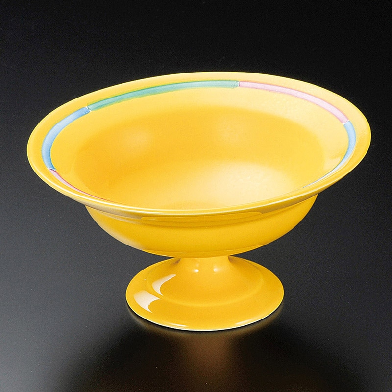 山万 10813-250 黄釉三色交趾高台小鉢  1個（ご注文単位1個）【直送品】