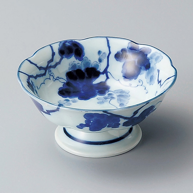 山万 10934-170 藍染ぶどう高台小鉢  1個（ご注文単位1個）【直送品】