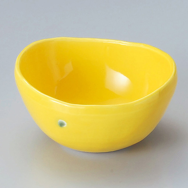 山万 11001-580 黄輝楕円小鉢(大)  1個（ご注文単位1個）【直送品】