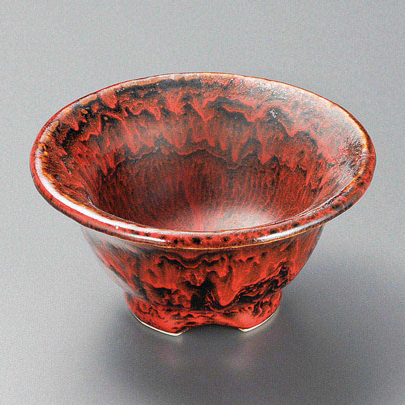 山万 11109-020 赤天目流し丸小鉢 大 1個（ご注文単位1個）【直送品】