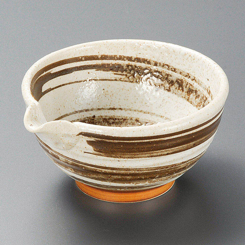 山万 11039-580 梨地茶刷毛目3.6片口鉢  1個（ご注文単位1個）【直送品】