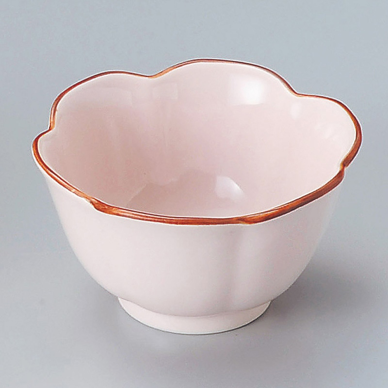 山万 11337-550 花型ピンク小鉢(大) 1個(ご注文単位1個)【直送品】