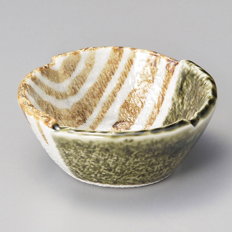 山万 11347-550 織部ストライプ3.3丸小鉢  1個（ご注文単位1個）【直送品】