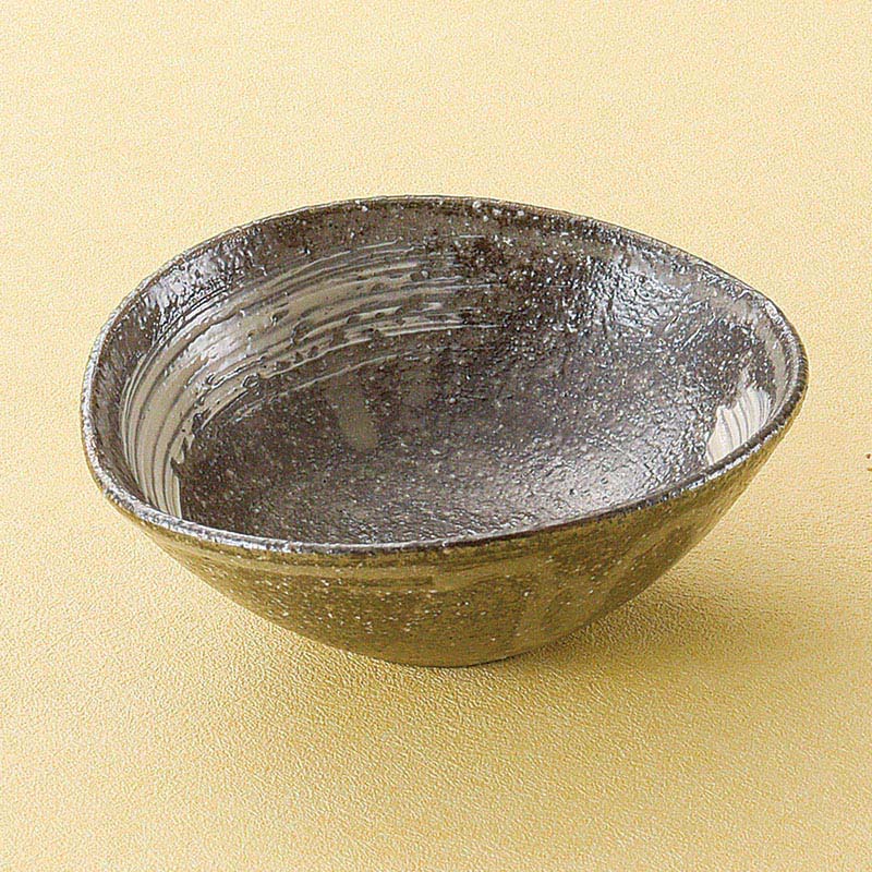 山万 12010-660 刷毛目たわみ小付(信楽焼) 1個(ご注文単位1個)【直送品】
