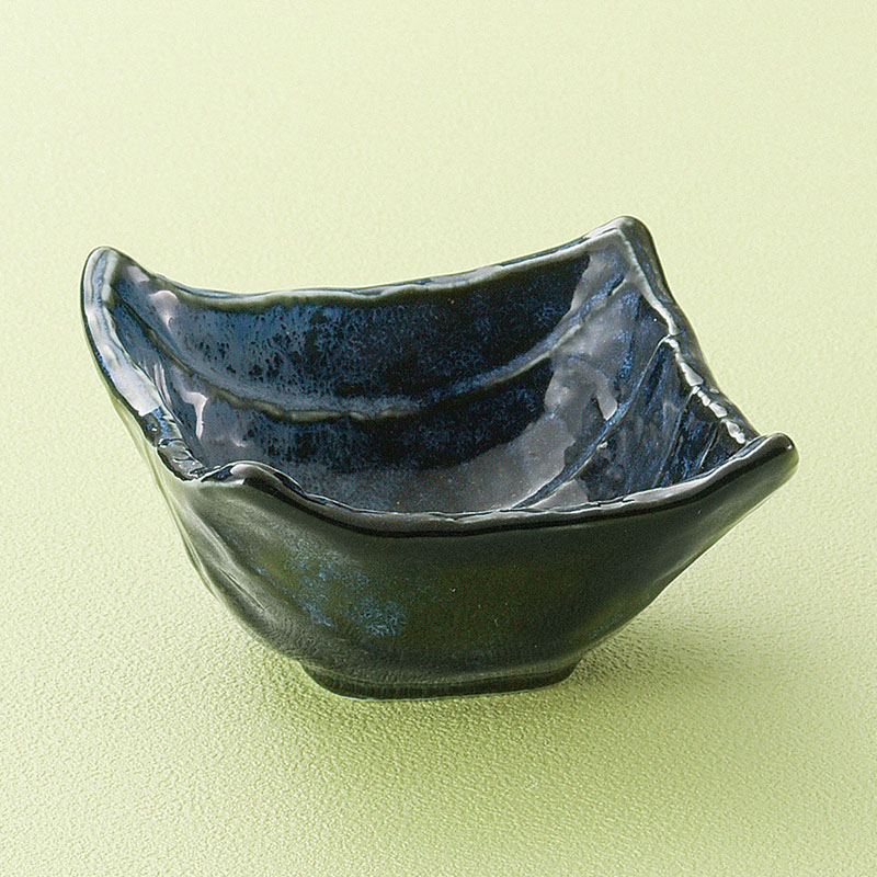 山万 11633-570 コバルト四角小鉢(中) 1個(ご注文単位1個)【直送品】