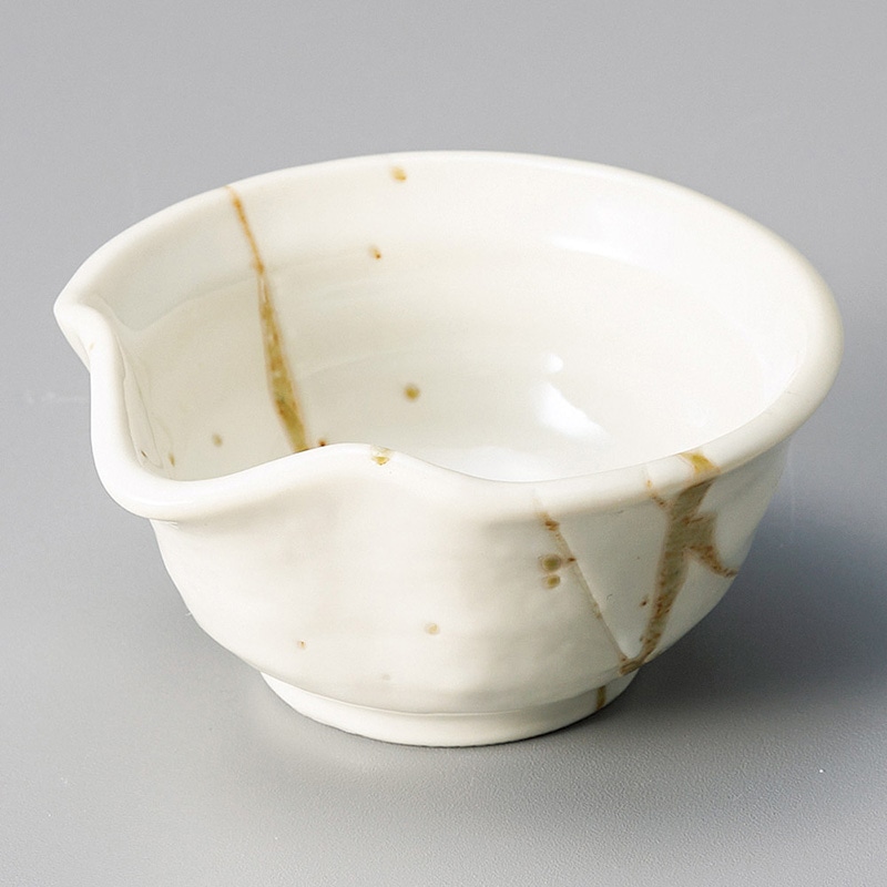山万 12226-230 筆流しクリーム片口小付 1個(ご注文単位1個)【直送品】