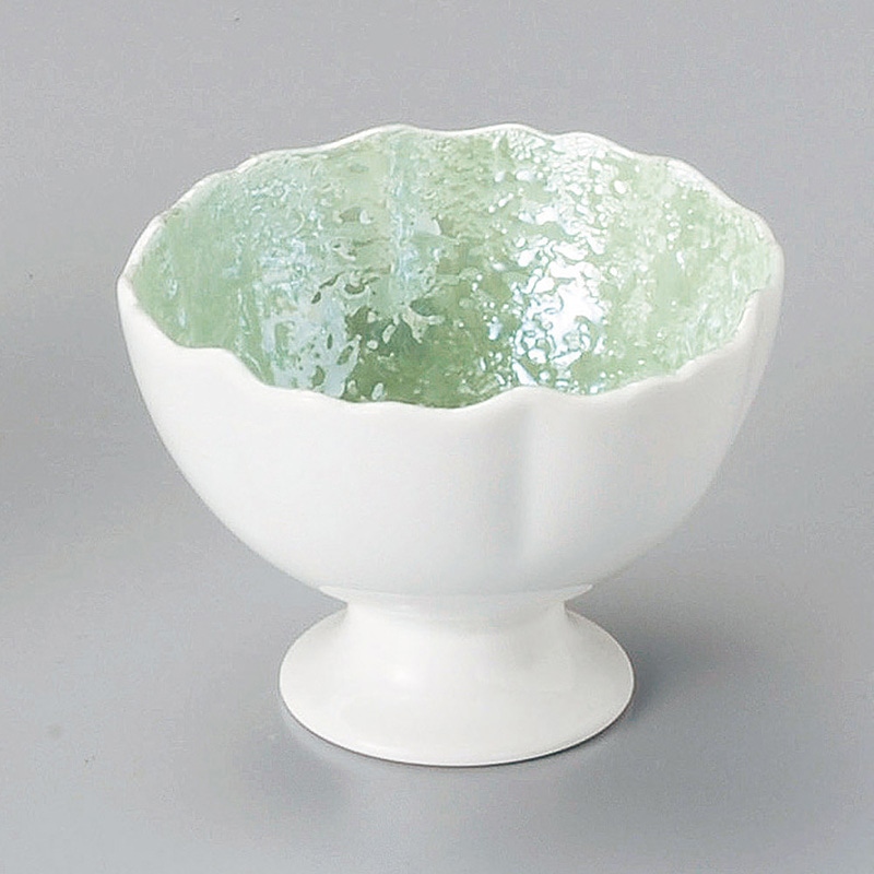山万 12007-580 真珠ラスターヒワ高台小付 1個(ご注文単位1個)【直送品】