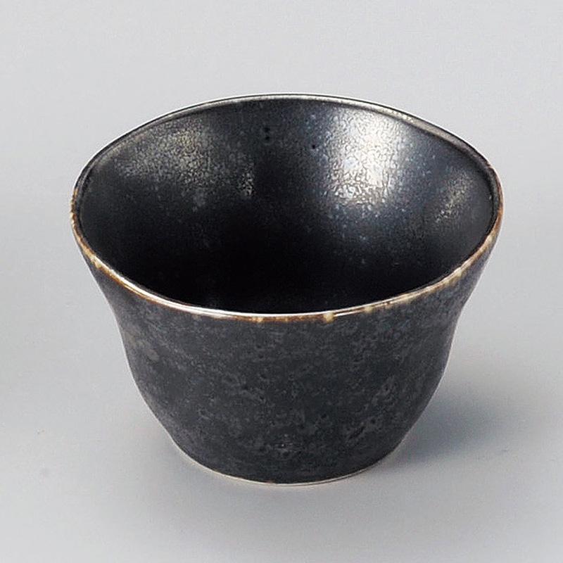 山万 12329-130 いぶし黒結晶反型小付 1個(ご注文単位1個)【直送品】