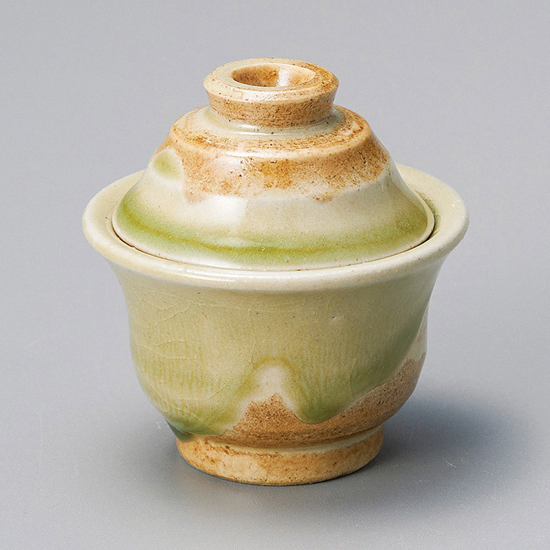 山万 12721-450 灰釉流し反蓋付珍味  1個（ご注文単位1個）【直送品】