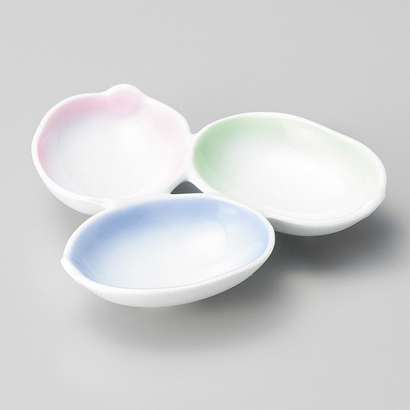 山万 13009-200 豆型三品盛皿 1個(ご注文単位1個)【直送品】
