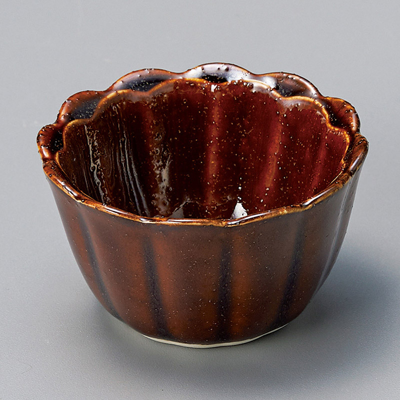 山万 13806-140 あめ釉菊型珍味  1個（ご注文単位1個）【直送品】