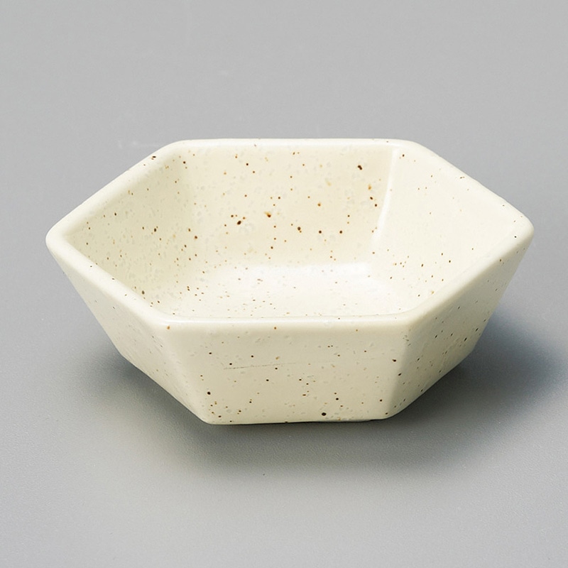 山万 13935-580 クリーム粉引六角一品  1個（ご注文単位1個）【直送品】