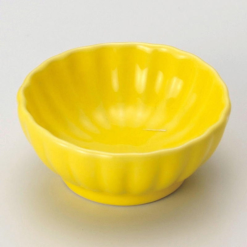 山万 14026-180 黄色菊型豆鉢  1個（ご注文単位1個）【直送品】