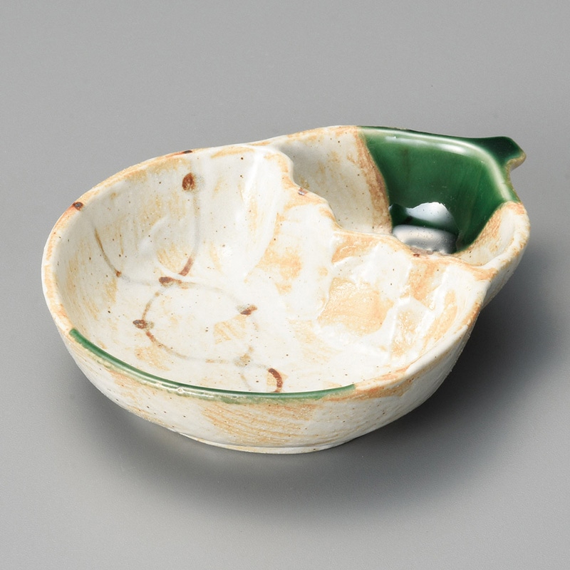 山万 14503-130 志野織部ナス型仕切鉢 1個(ご注文単位1個)【直送品】
