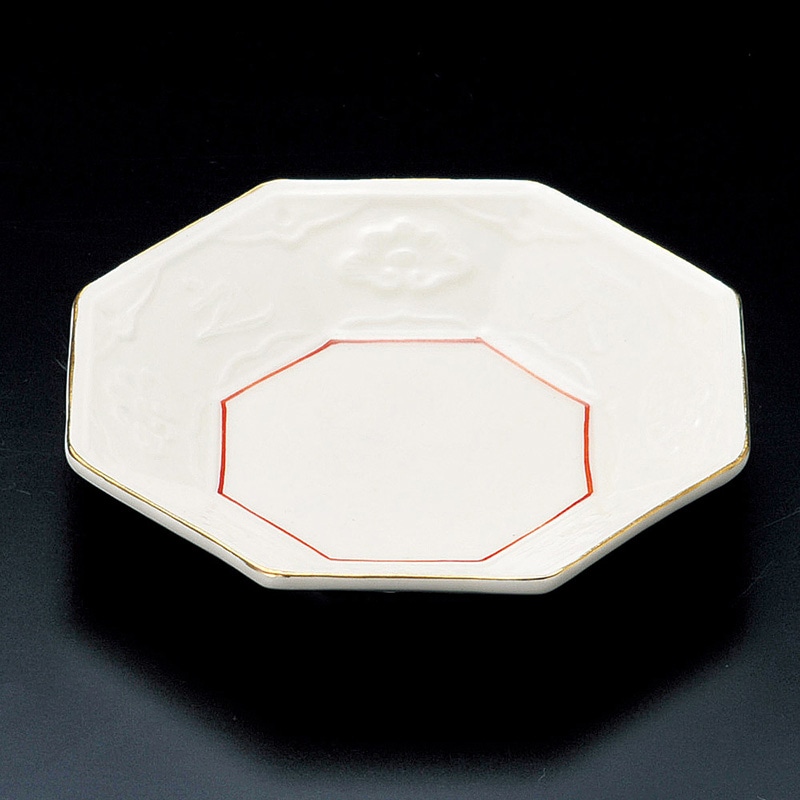 山万 14807-180 朱金線八角皿 1個(ご注文単位1個)【直送品】