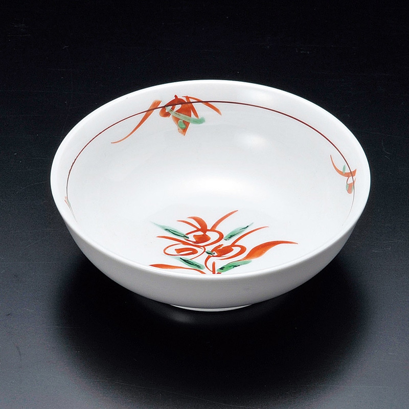山万 14702-140 手描き赤絵花丸小鉢 1個(ご注文単位1個)【直送品】
