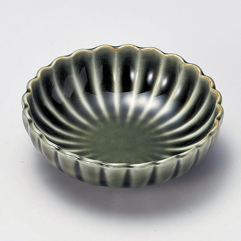山万 15008-580 織部菊型鉢 1個(ご注文単位1個)【直送品】
