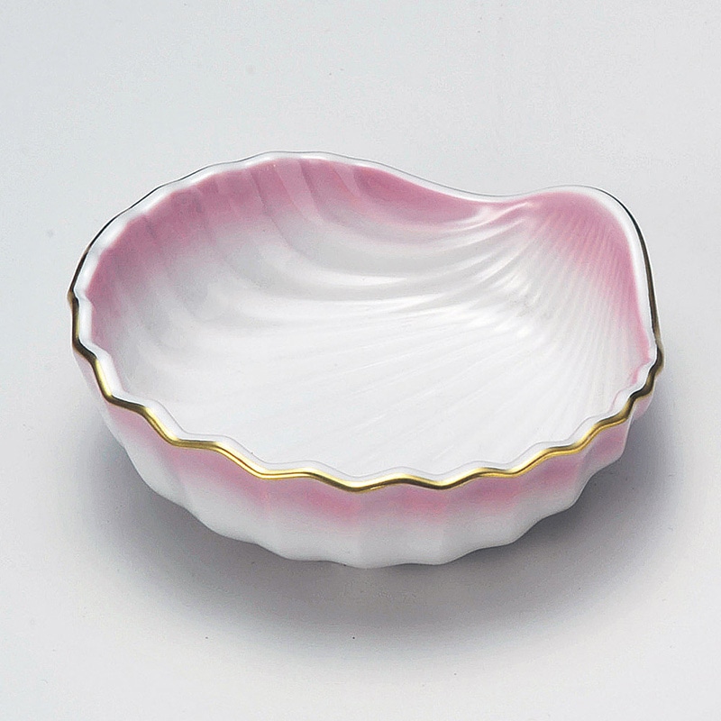 山万 14906-170 渕金ピンク吹貝型小鉢 1個(ご注文単位1個)【直送品】
