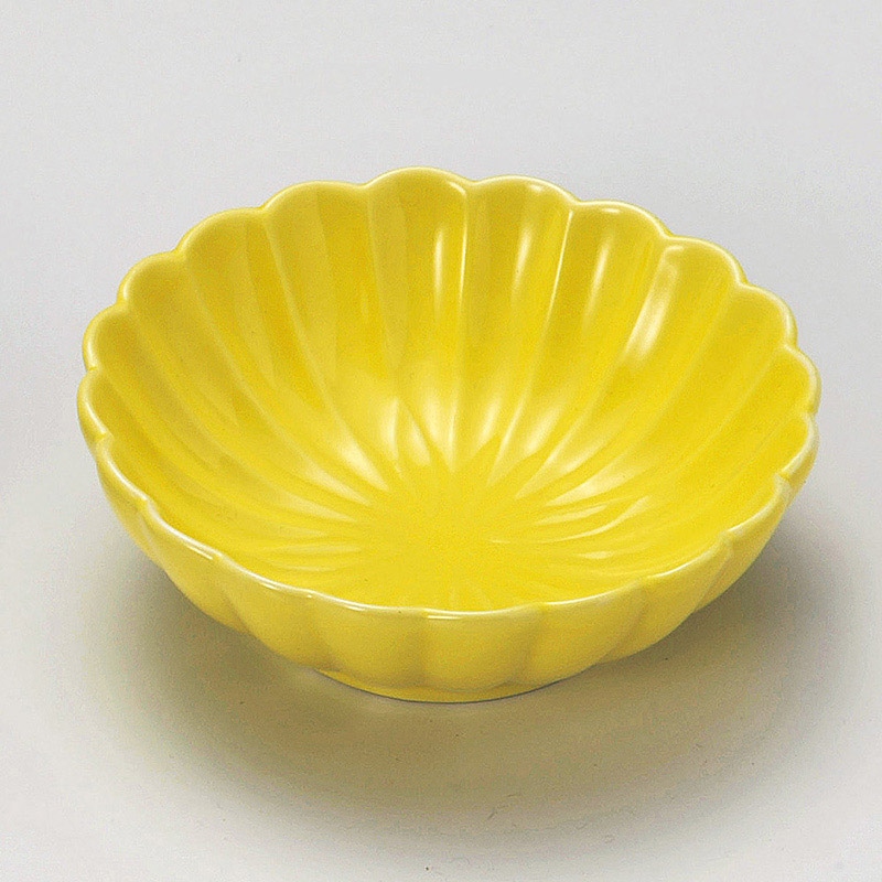 山万 15019-180 黄色菊型鉢  1個（ご注文単位1個）【直送品】