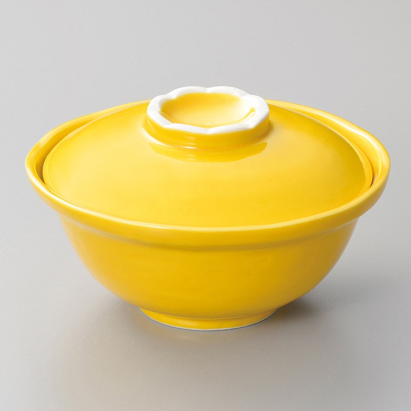 山万 15312-730 黄釉蓋物(有田焼)  1個（ご注文単位1個）【直送品】