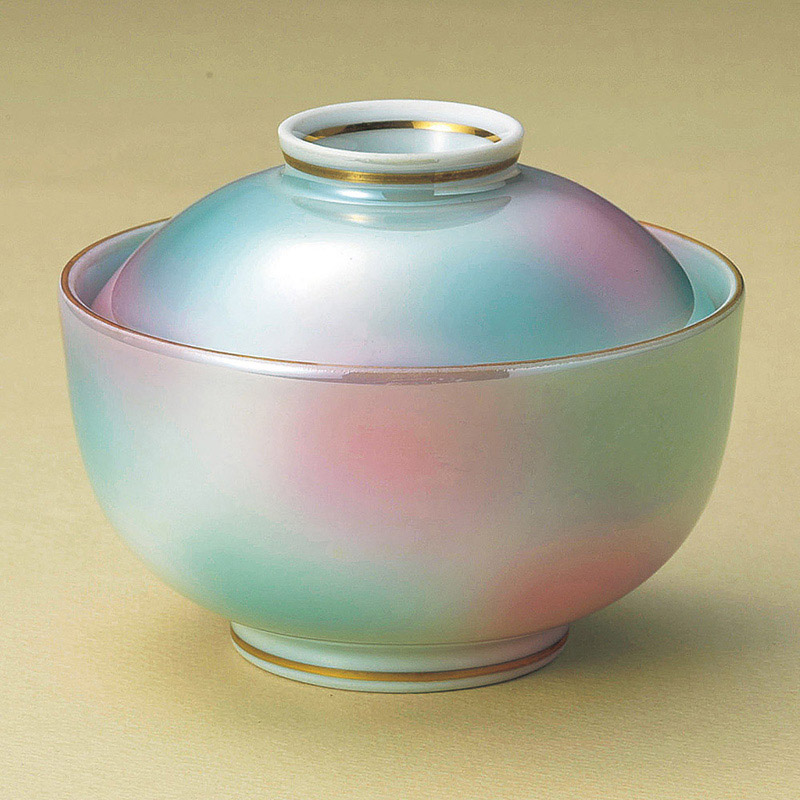 山万 15405-730 パール蓋物(有田焼)  1個（ご注文単位1個）【直送品】