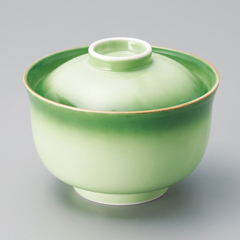 山万 15414-550 緑彩円菓子碗  1個（ご注文単位1個）【直送品】