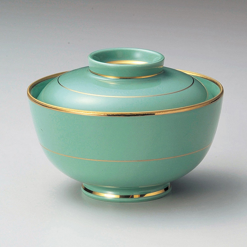 山万 15509-020 金線もえぎ円菓子碗  1個（ご注文単位1個）【直送品】