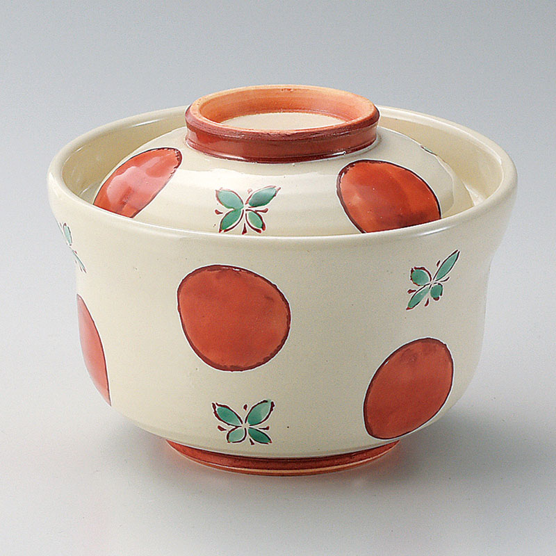 山万 15623-310 赤絵丸紋円菓子碗  1個（ご注文単位1個）【直送品】