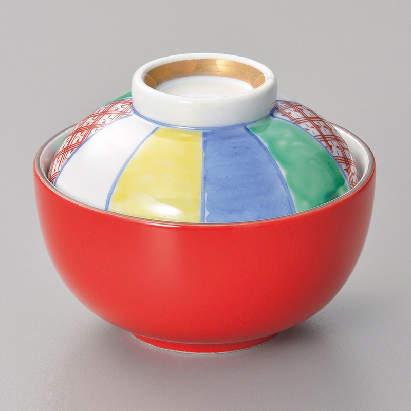 山万 15914-130 赤釉紙風船小煮物碗  1個（ご注文単位1個）【直送品】