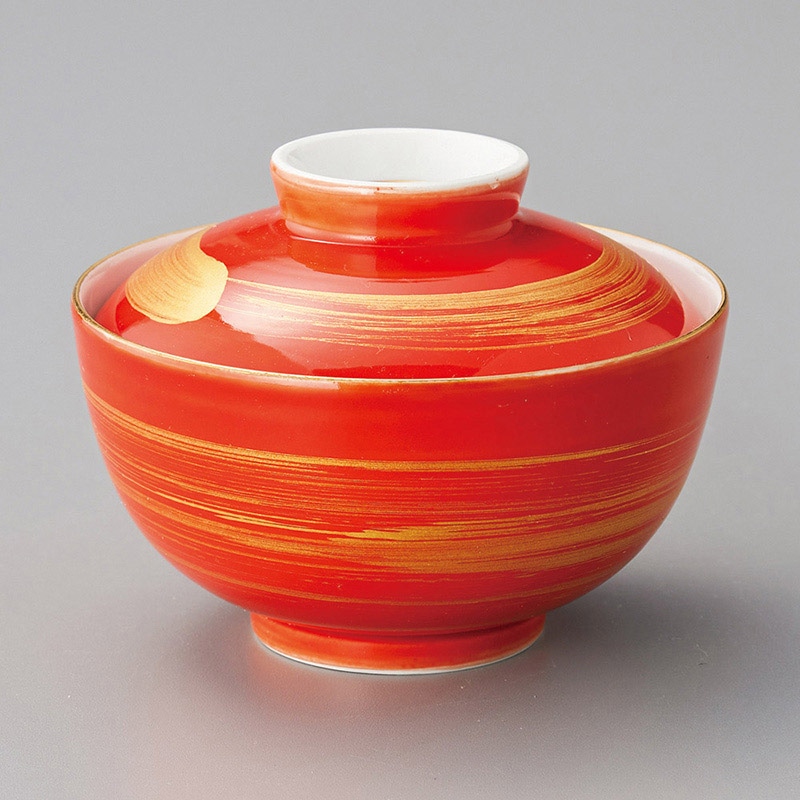 山万 15822-450 朱金刷毛目蓋向  1個（ご注文単位1個）【直送品】