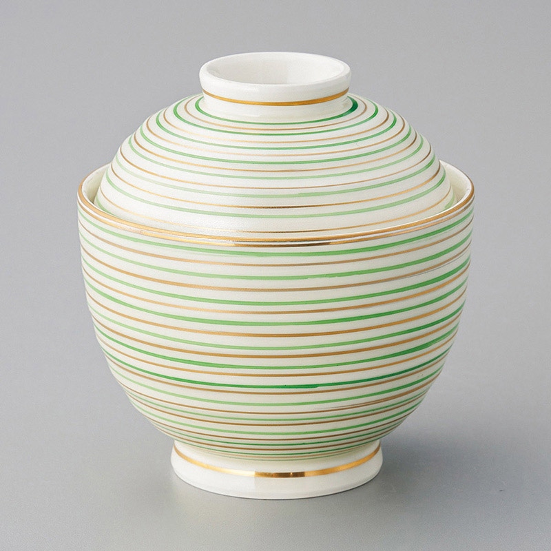 山万 15701-430 緑金筋小蓋物  1個（ご注文単位1個）【直送品】