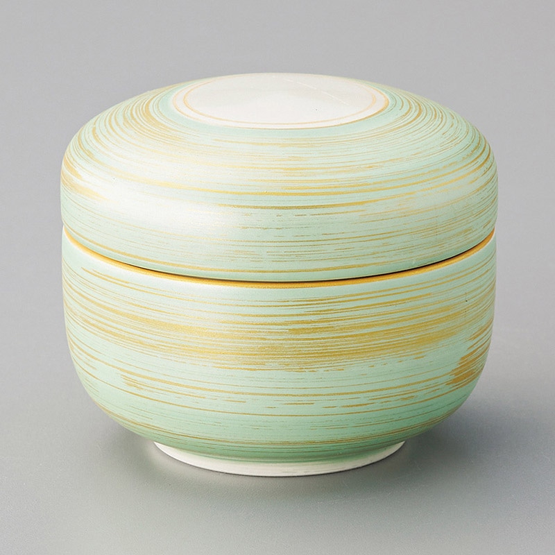 山万 16113-450 緑金彩夏目型蒸し碗  1個（ご注文単位1個）【直送品】