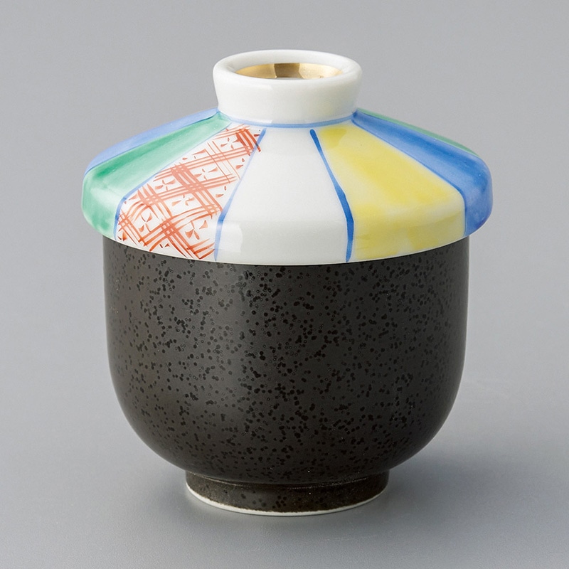 山万 16029-130 黒結晶紙風船むし碗  1個（ご注文単位1個）【直送品】