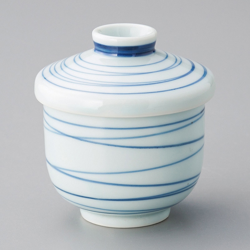 山万 16701-130 ストライプ小むし碗  1個（ご注文単位1個）【直送品】