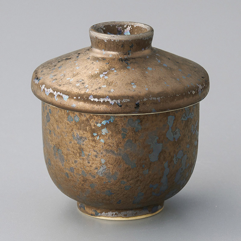 山万 16718-130 茶金釉小むし碗  1個（ご注文単位1個）【直送品】