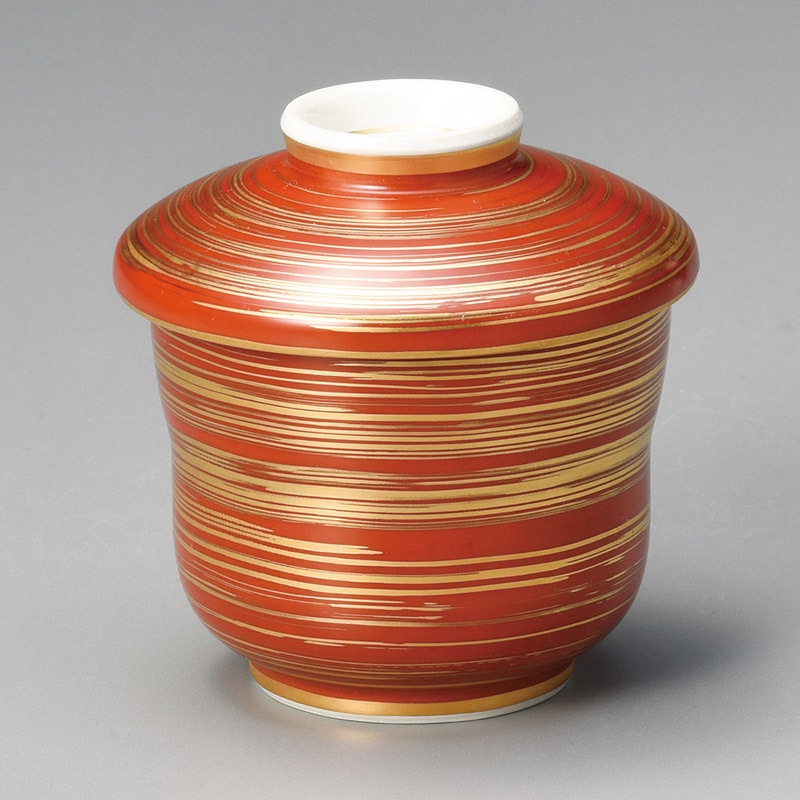 山万 16403-430 赤金刷毛ミニ蒸し碗 1個(ご注文単位1個)【直送品】