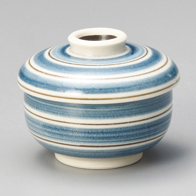 山万 16616-570 太駒筋ミニ蒸碗(青) 1個(ご注文単位1個)【直送品】