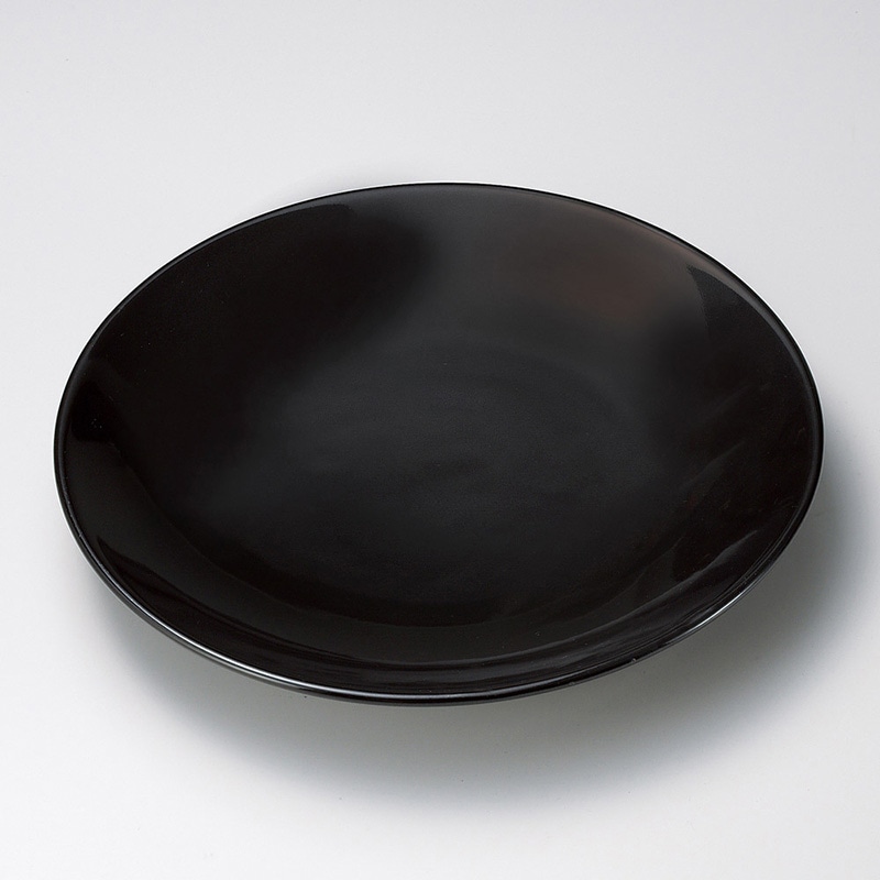 山万 17041-730 黒釉9号皿(有田焼)  1個（ご注文単位1個）【直送品】