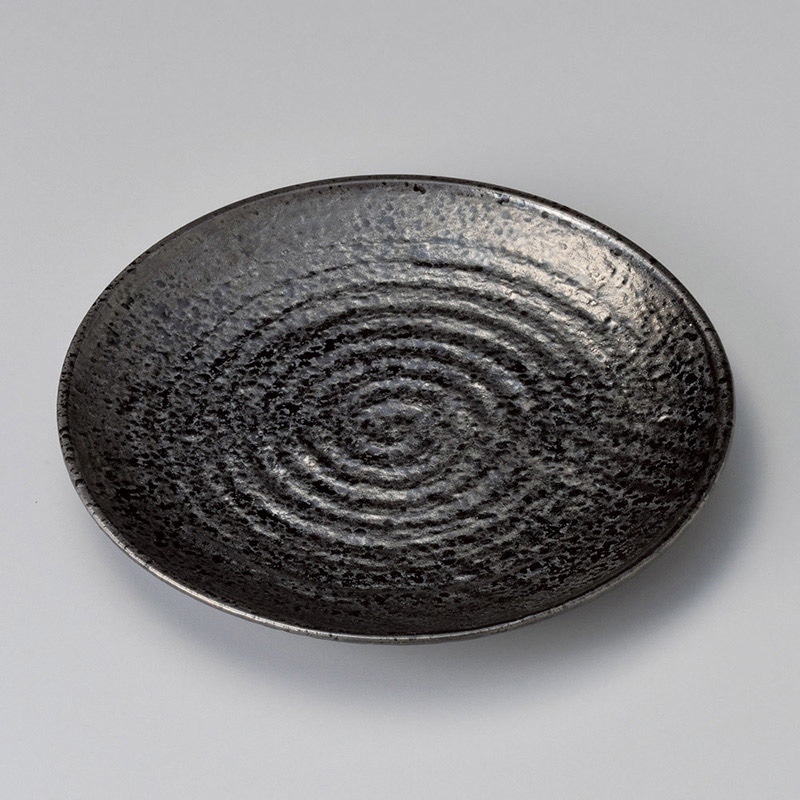 山万 17212-640 油滴天目11号丸皿(萬古焼)  1個（ご注文単位1個）【直送品】
