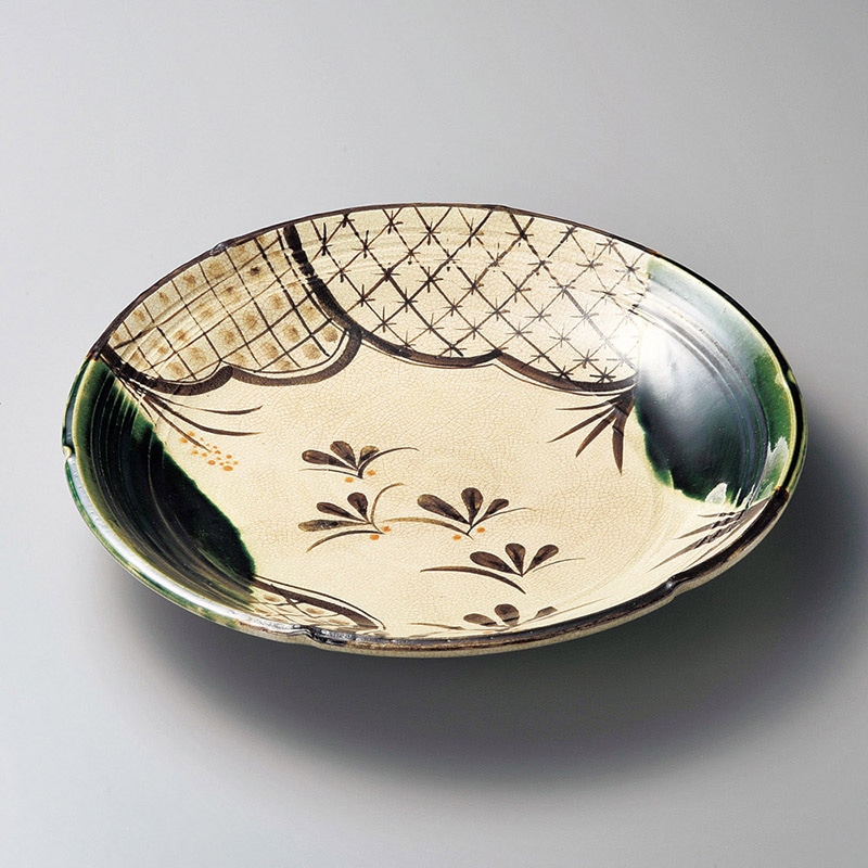山万 17601-580 織部七宝10.0皿  1個（ご注文単位1個）【直送品】