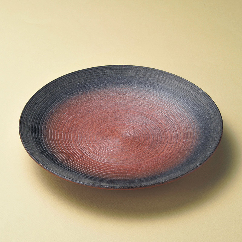 山万 17513-170 焼締9.5皿  1個（ご注文単位1個）【直送品】