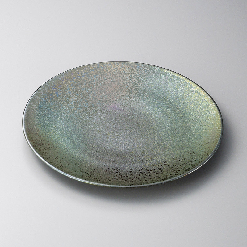 山万 17909-130 黒彩28cm丸皿  1個（ご注文単位1個）【直送品】