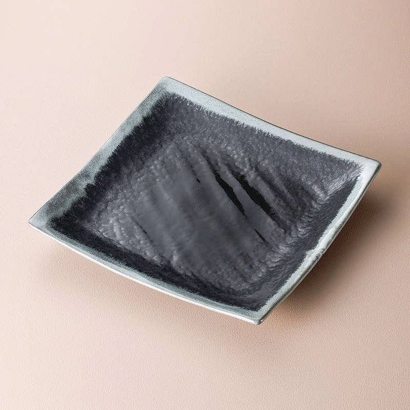 山万 18711-020 湖水手引正角皿(大)  1個（ご注文単位1個）【直送品】