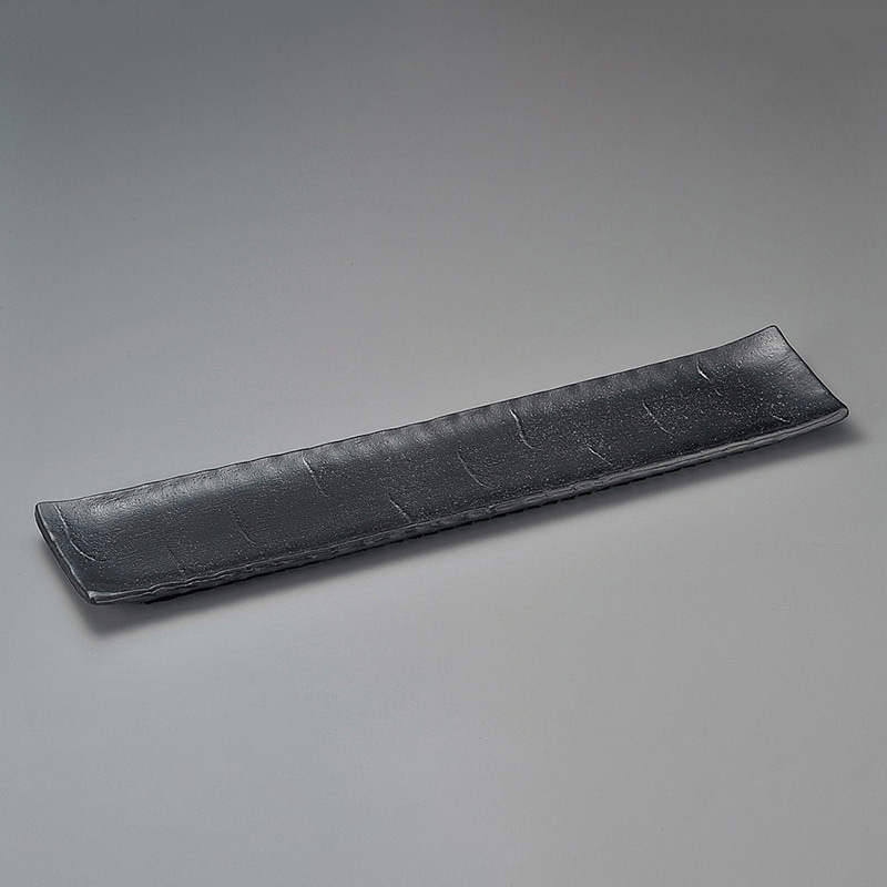 山万 18808-650 黒砂 手造り70cmロング皿 1個（ご注文単位1個）【直送品】