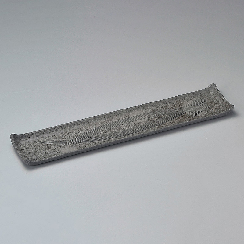 山万 18904-200 炭化土尺八長皿  1個（ご注文単位1個）【直送品】