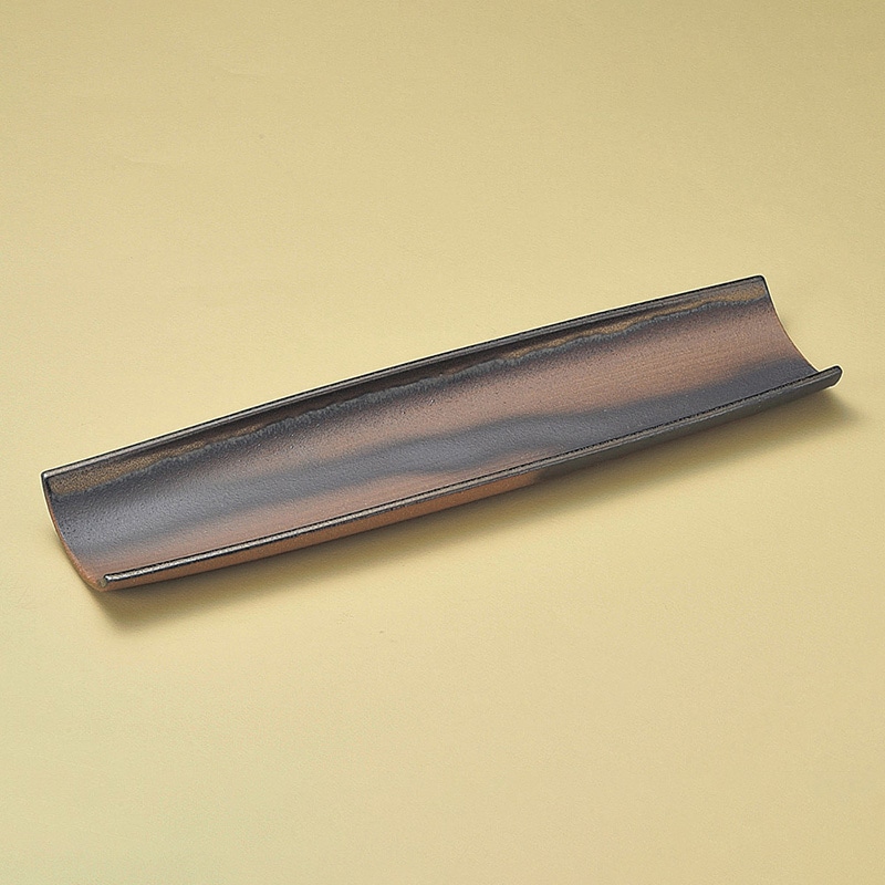 山万 18911-Y0 金彩 手造りトレー 萬古焼 1個（ご注文単位1個）【直送品】