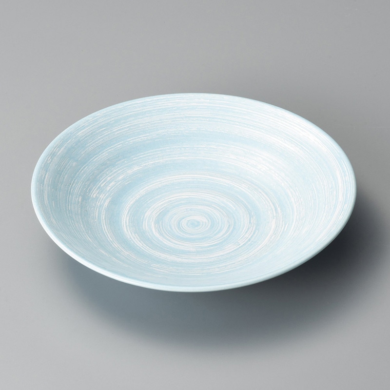 山万 19907-020 水色しぶきリップル8.5皿  1個（ご注文単位1個）【直送品】