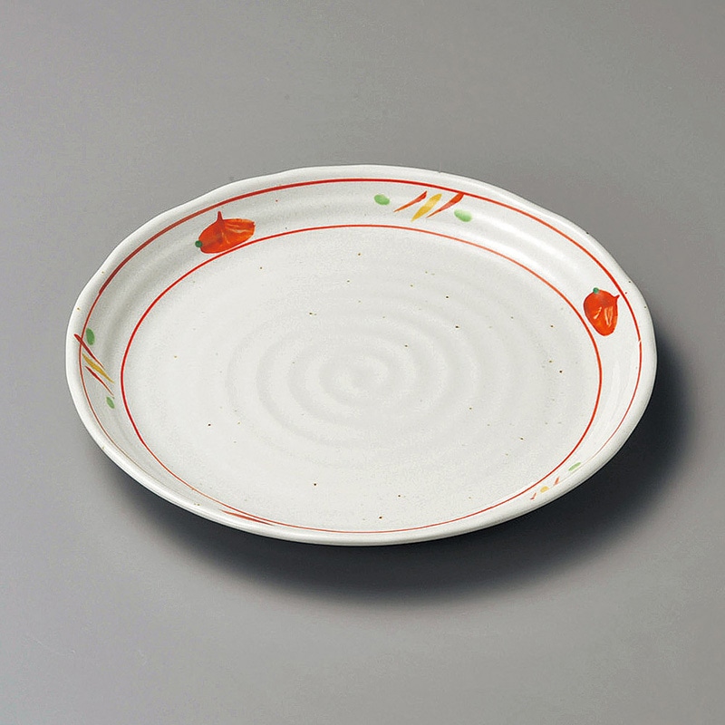 山万 20215-180 赤絵平安8.0皿  1個（ご注文単位1個）【直送品】