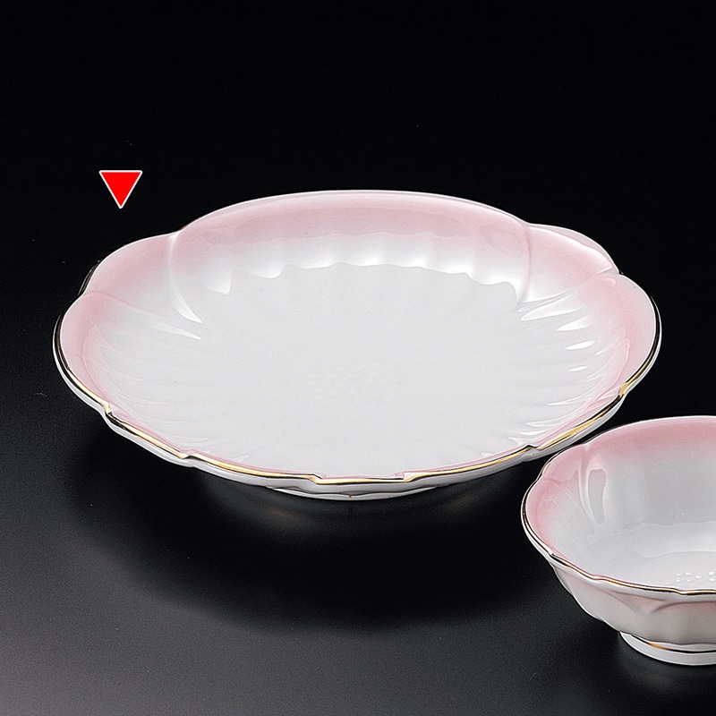 山万 20819-290 渕金ピンク吹天皿 1個(ご注文単位1個)【直送品】