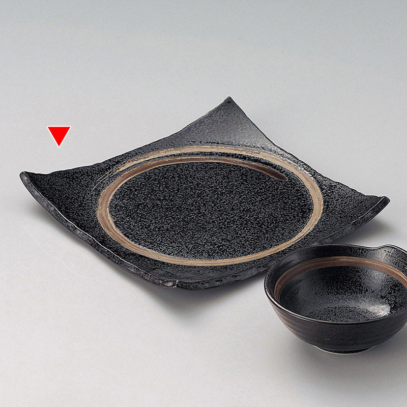 山万 20903-230 わ角天皿(黒) 1個(ご注文単位1個)【直送品】